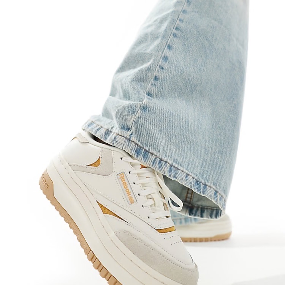Free People Reebok Club C Extra Women's Platform Sneakers color butter/chalk 8